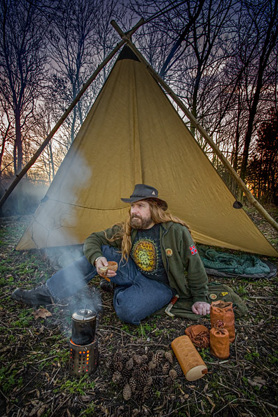 A simple tarp shelter is often the bushcrafter's preferred shelter. -  2017 - Gary Waidson - Ravenlore
