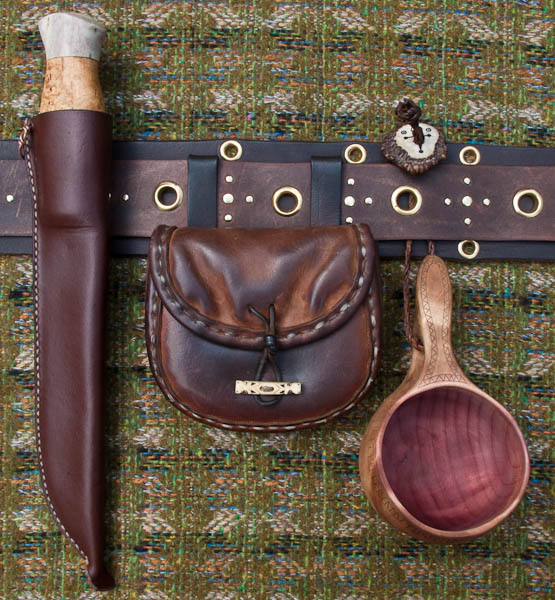 Saami inspired belt and equipment -   Gary Waidson - Ravenlore Bushcraft and Wilderness skills.